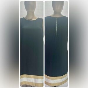 C BY CHARMING CHARLEY BLSCK SHIFT DRESS SIZE SMALL WITH 2 FRONT POCKETS